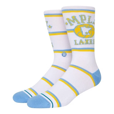 LA Lakers NBA Crew Socks Large 9-13 White Hardwood Classics HWC Stance Kobe Shaq - Image 1 of 4