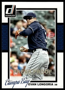 2014 Donruss #345 Evan Longoria Press Proofs Gold #/99 - Picture 1 of 2