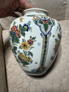 Vintage Royal Delft handbemalt De Porceleyne Fles Blumen Glas - 8,75 cm hoch - Bild 1 von 10