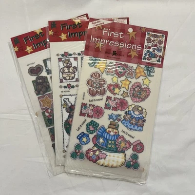 Lot of 3 First Impressions Rub-On Transfers Christmas Crafts Scrapbook - Image 1 of 4