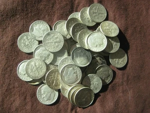 ROOSEVELT 90% SILVER DIMES FULL ROLL ($5 face value) - mixed dates and mints - Picture 1 of 1