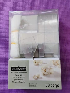 Celebrate It Favor Kit 50 Pc Wedding Celebration Boxes Ribbons & Thank You Tags - Picture 1 of 3