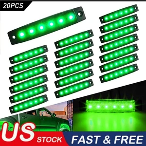 20x 6 LED para remolque de camión 3,8" luces de separación laterales ahumadas verdes - Imagen 1 de 12