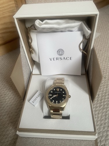 Orologio Versace 41 mm oro nuovo Swiss Made (prezzo consigliato £ 1150) con scatola