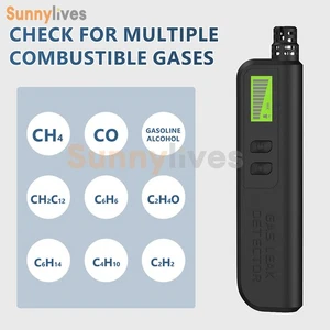 Gas Leak Detector Natural Gas Detector Portable CO Propane Leakage Alarm Tester - Picture 1 of 27