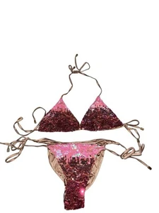 Top de bikini Beach Bunny Ariel Tri en rosa ombre - Imagen 1 de 3