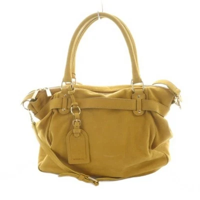 Bolso de Mano Vanessa Bruno Bolso de Hombro 2 Vías Cuero Piel Logo Dije Amarillo MQ Usado Foto 1 de 4