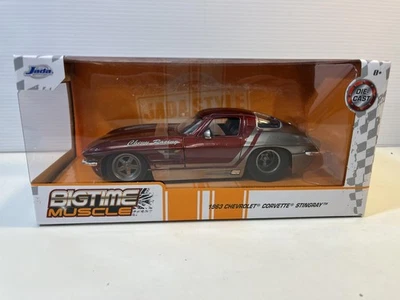 1963 Chevy Corvette Diecast Model Car: 1/24 Scale, New In Box By Jada - Image 1 of 4