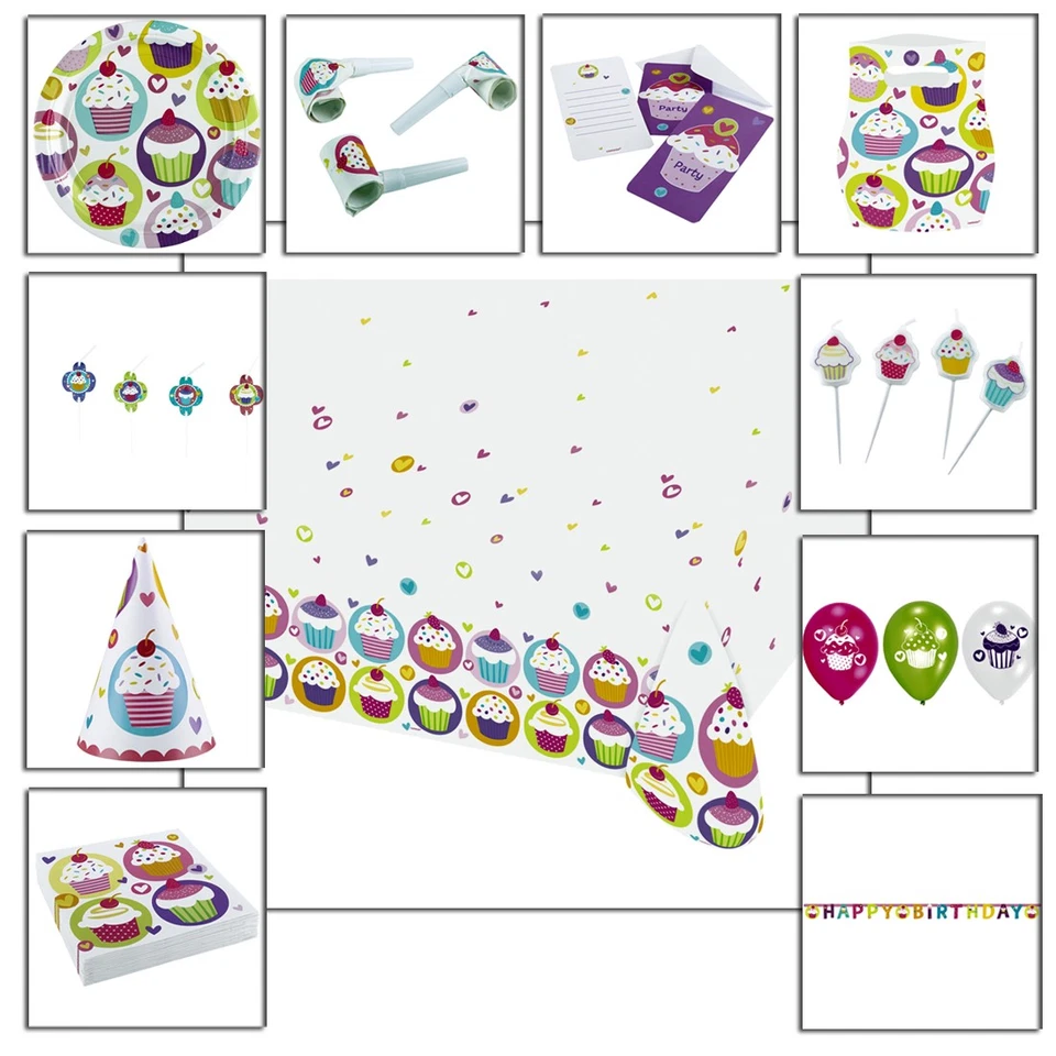 Kindergeburtstag Partydeko Geburtstagsparty Dekoration Muffin Törtchen Deko Set - Bild 1 von 1