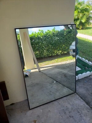 LARGE HEAVY DUTY MIRROR 47 X34 3/4 WAS USING IT IN THE POOL AREA SOLID BRASS  - Image 1 of 4