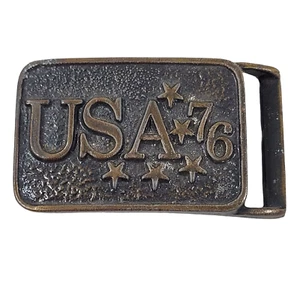 Vintage U.S.A. 76 Messing Gürtelschnalle ohne Marke - Bild 1 von 2