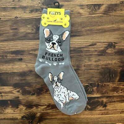 NUEVO CON ETIQUETAS Foozys Rosa Bulldog Francés Estampado Informal Calcetines Mujer Talla Única Foto 1 de 2