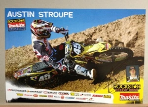 *AUSTIN STROUPE*SIGNED*AUTOGRAPHED*POSTER*ROCKSTAR*MAKITA*SUZUKI*SUPERCROSS*COA* - Picture 1 of 4