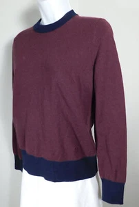 TORY BURCH Kaschmirpullover Damen burgunderrot dunkelblau mit Besatz Gr. S/P - Bild 1 von 5