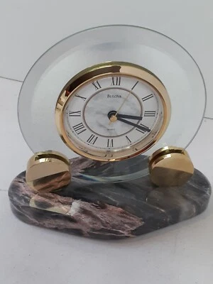 Bulova Reloj Mantle con Base de Mármol y Espejo B7822 Reloj de Cuarzo de Escritorio 6.5x7.5x3 Foto 1 de 4