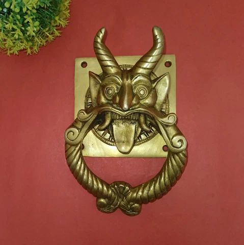 Devil Shape Knocker Brass Demon Faced Door Bell Main Door Home Accessories HK540 Cover