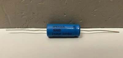 Sprague 250uF 50V Atom Axial Capacitor TVA-1312 Made in USA