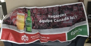 TEAM CANADA SOCCER World Cup 2022 Team Logo Promo 3'x6' (35"x70") Canvas Banner - Picture 1 of 1
