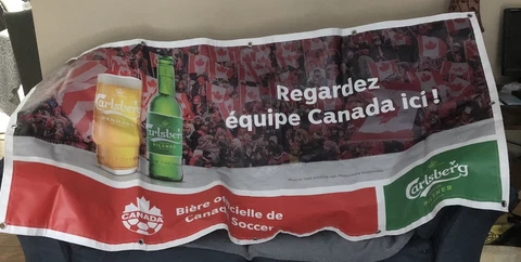 TEAM CANADA SOCCER World Cup 2022 Team Logo Promo 3'x6' (35"x70") Canvas Banner Cover