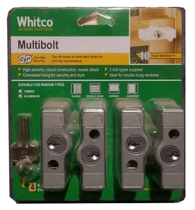 Whitco CYL4 Multi Bolt Window Security Lock Silver Cream - 4 Pack - Picture 1 of 4