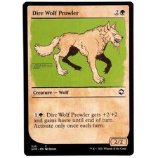 Dire Wolf Prowler - Foil Showcase M/NM Green Creature Wolf Common AFR Magic MTG