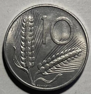 Italy 10 Lire minted 1991 - Wheat Ears & Plow - Picture 1 of 5