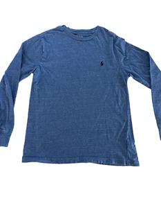 Polo Ralph Lauren Boys Long Sleeve Shirt Blue Size M (10-12) Crewneck Tee - Picture 1 of 5