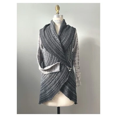 Cárdigan para mujer Circle Cocoon, gris claro oscuro, cuello chal Nygard talla M Foto 1 de 4