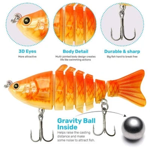 5pcs Multi-Segment Swimbait Lure Kit 7-Jointed Realistic Hard Bait Fishing Tool - Picture 1 of 16