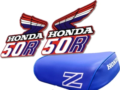 Calcomanías gráficas laminado grueso y funda de asiento para Honda Z50 z 50 87 azul rojo Foto 1 de 4