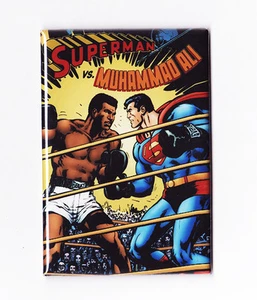 SUPERMAN VS MUHAMMAD ALI 2"" x 3"" POSTERMAGNET (DC Comics Live Logos 1978 Druck) - Bild 1 von 4