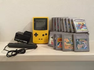 Lot Game Boy COLOR Console yellow + 36 software + battery pack Nintendo game JP - Picture 1 of 10