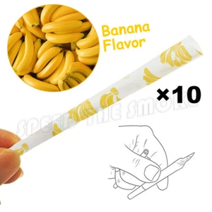 10 Pcs Pre-Rolled Banana Flavor Cones Rolling Papers King Size Slim Paper - Picture 1 of 3