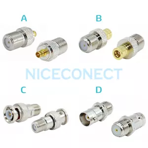 1x F Female to MCX SMB BNC Male Female Plug Jack RF Coaxial Connector Adapter - Picture 1 of 5