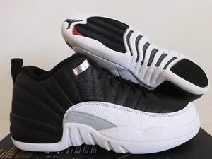 NIKE AIR JORDAN 12 RETRO LOW BG "PLAYOFFS" BLK SZ 5.5Y-WOMENS SZ 7 [308305-004] - Picture 1 of 5