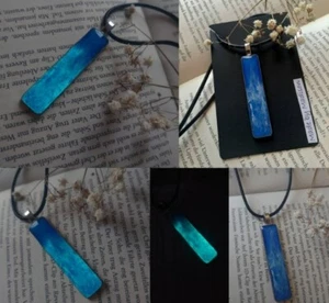 Halskette Kette Anhänger Resin Kunstharz Handmade leuchtet UV Unisex Mann... - Bild 1 von 4