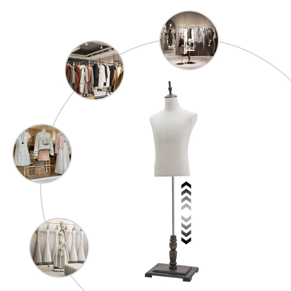 Male Mannequin Model with Stand Half-length Model Mannequin Dress Form - Image 1 of 4