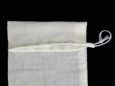 100 Mini Cotton Muslin Drawstring Bags Bath Soap Herbs - Image 1 of 4