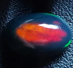 Dual flash black opal cabochon - loose natural welo Opal gemstone 4.20 CTS - Picture 1 of 10