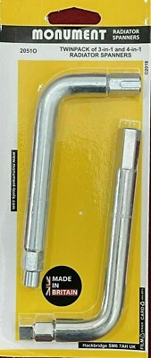 Monument Radiator Valve Spanner Radiator Rad Valve Balancing Lug Bleed Tool key - Image 1 of 4