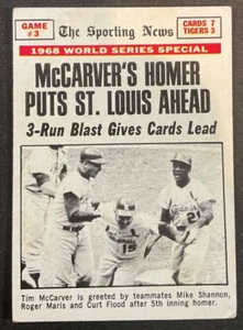 1969 Topps World Series Game 3 #164 McCarver's Homer Puts St. Louis Ahead Maris - Picture 1 of 2