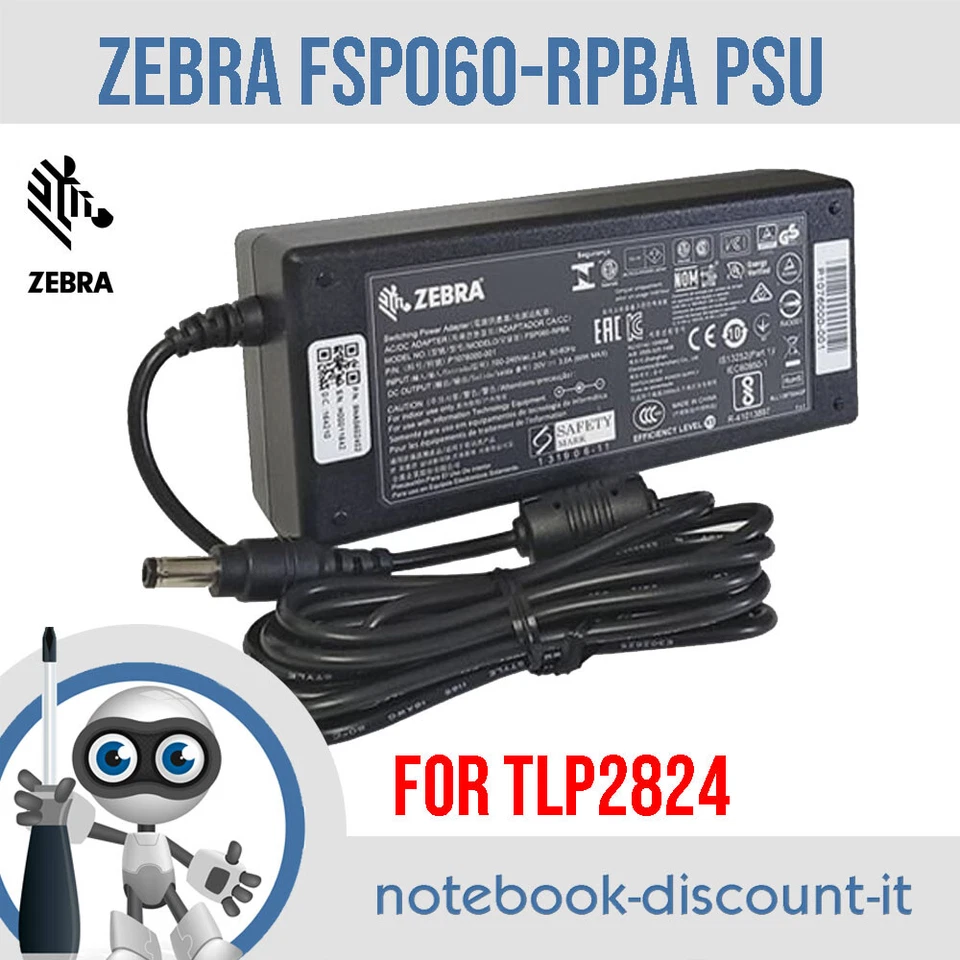 GENUINE ZEBRA Alimentatore PSU P1028888-001 MOD: FSP060-RPBA  TLP2824 - Immagine 1 di 1