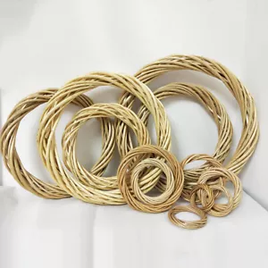 Rattan Garland Wreath Wicker Ring Christmas Hanging Pendant Wedding Decor Craft - Picture 1 of 11