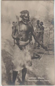 ITALY EAST AFRICA ETHIOPIA GONDAR  MUSLIM CAMELER PHOTOCARD COVER - Picture 1 of 2