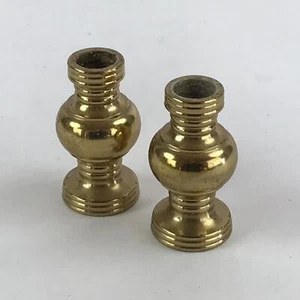 Japanese Buddhist Altar Fitting Brass Flower Vase Vtg 2pc Butsugu Gold BA54 - Picture 1 of 9
