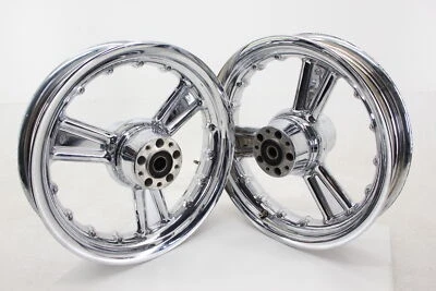 01-08 Harley Davidson Road King Juego de 16 ruedas delanteras/traseras cromadas detonador Foto 1 de 4