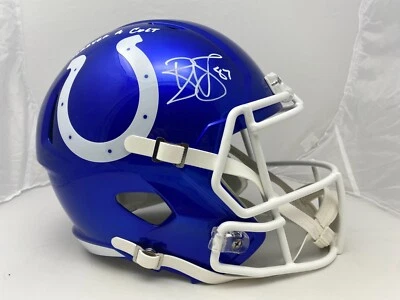 Reggie Wayne Signed Indianapolis Colts Flash F/S Helmet w/ Insc PSA 164 - Image 1 of 4