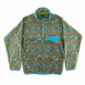 Patagonia Para Hombres Pequeño Synchilla Snap T Polar Pullover Chaqueta Suéter Rayas - Imagen 1 de 12