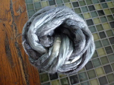 Mulberry Silk Hand Dyed 2 Oz Spin Card Pearl Grey - Image 1 of 2