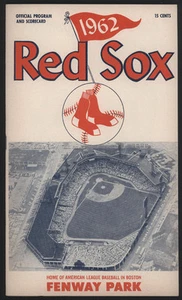 1962 Boston RED SOX vs Los Angeles ANGELS Unscored Baseball Scorebook - Picture 1 of 1